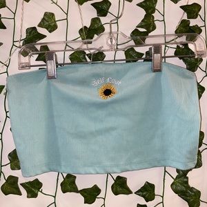 Rue21 ‘Self Love’ With Sunflower Blue Tube Top